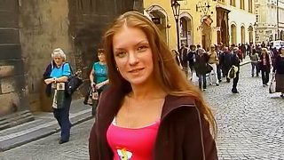 Long haired pornstar enjoys her exciting day out in a new city