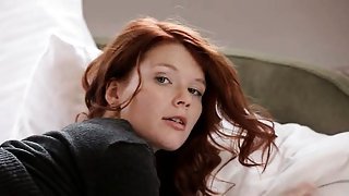 Incredible redhead undressing soft skin