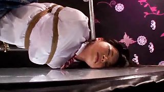 Curvy Japanese schoolgirl gets tied and fingered