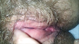 Licking her Hairy, Wet, Granny Pussy