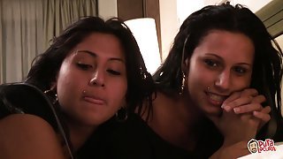 Watch how these two hot Spanish teen sisters take turns to