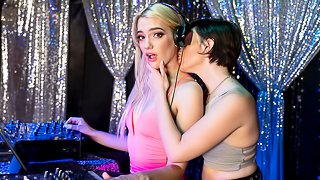 Sensual lesbian sex on stage with Kenna James and Paris Lincoln