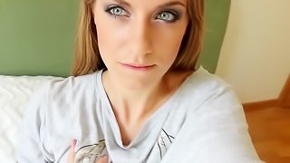 Young solo beauty takes us on a tour of her pink pussy
