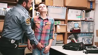 Repeat shoplifter gets tied up and fucked by an angry mallcop