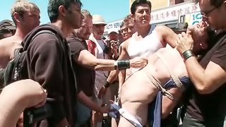 Sebastian Keys gets whipped and fucked by men in public