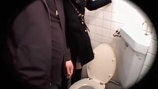 Beautiful Japanese teen had hardcore sex in a toilet